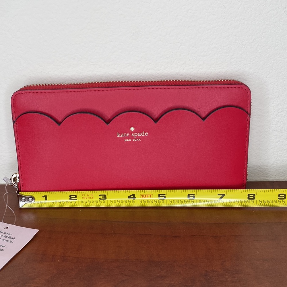 Authentic NWT Kate Spade Large Continental Wallet, Magnolia Street Hotchili, Red - Picture 4 of 12